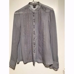 Ann Taylor Long Sleeve Silk Blouse